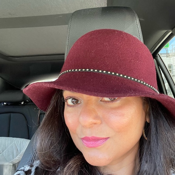 Burgandy/Maroon Boho Hat. Small - Picture 2 of 4